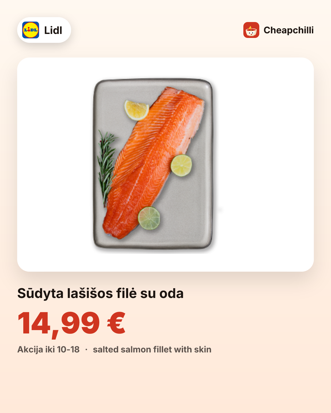 Sūdyta lašišos filė su oda